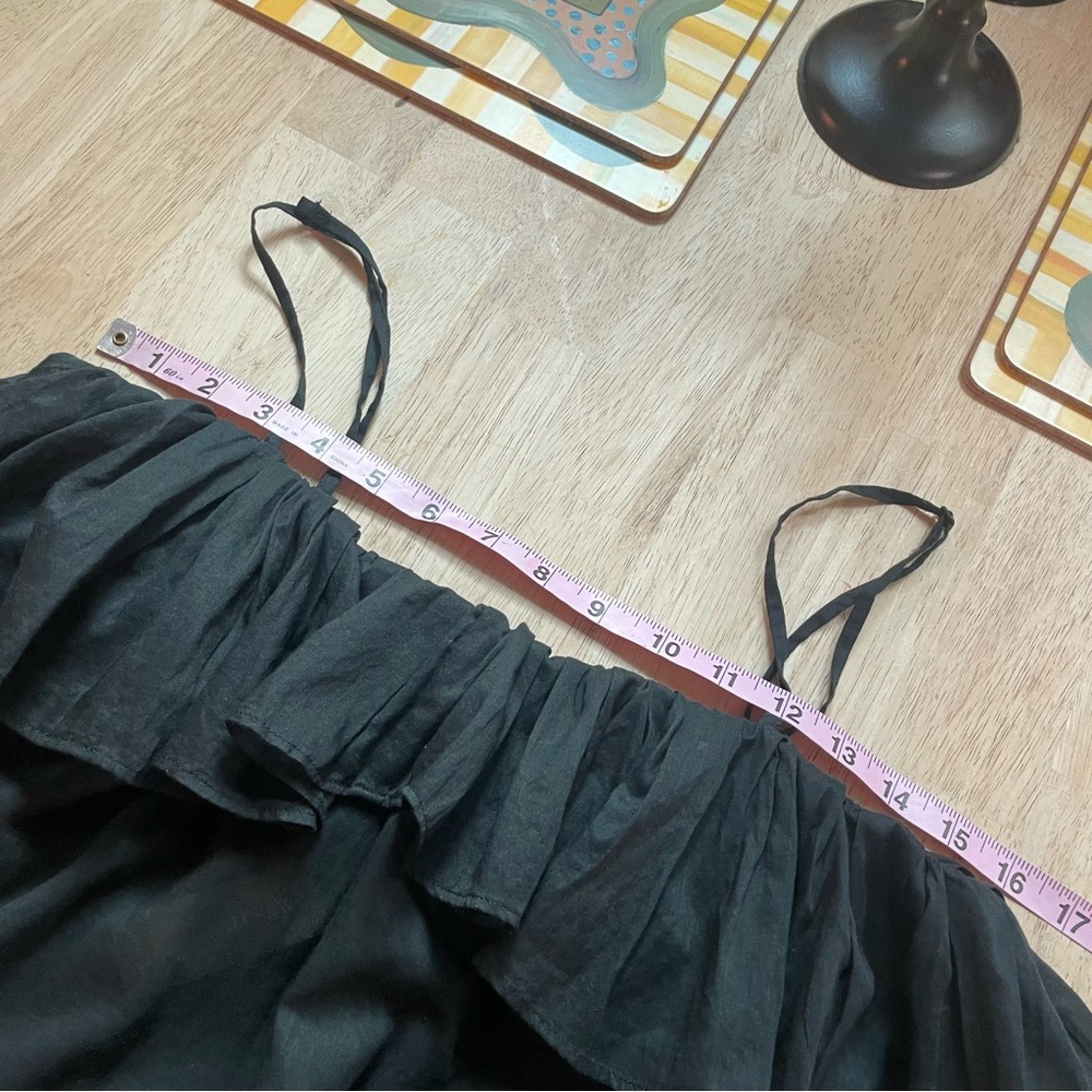 J. Crew Black Spaghetti Adjustable Strap Ruffle Dress! NEW. Beautiful! Medium - Picture 11 of 14